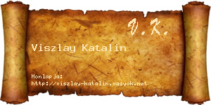 Viszlay Katalin névjegykártya